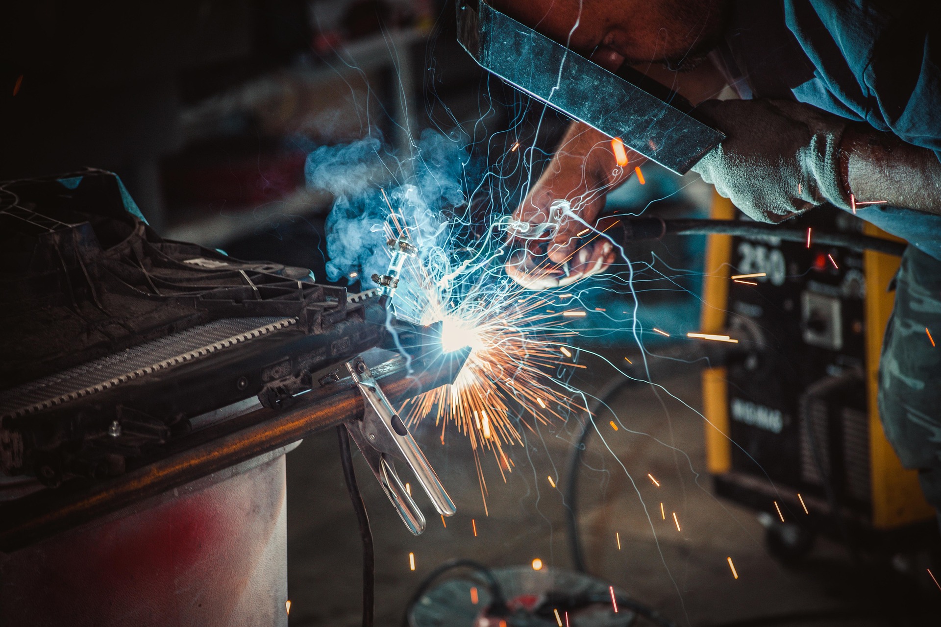 Welder at work